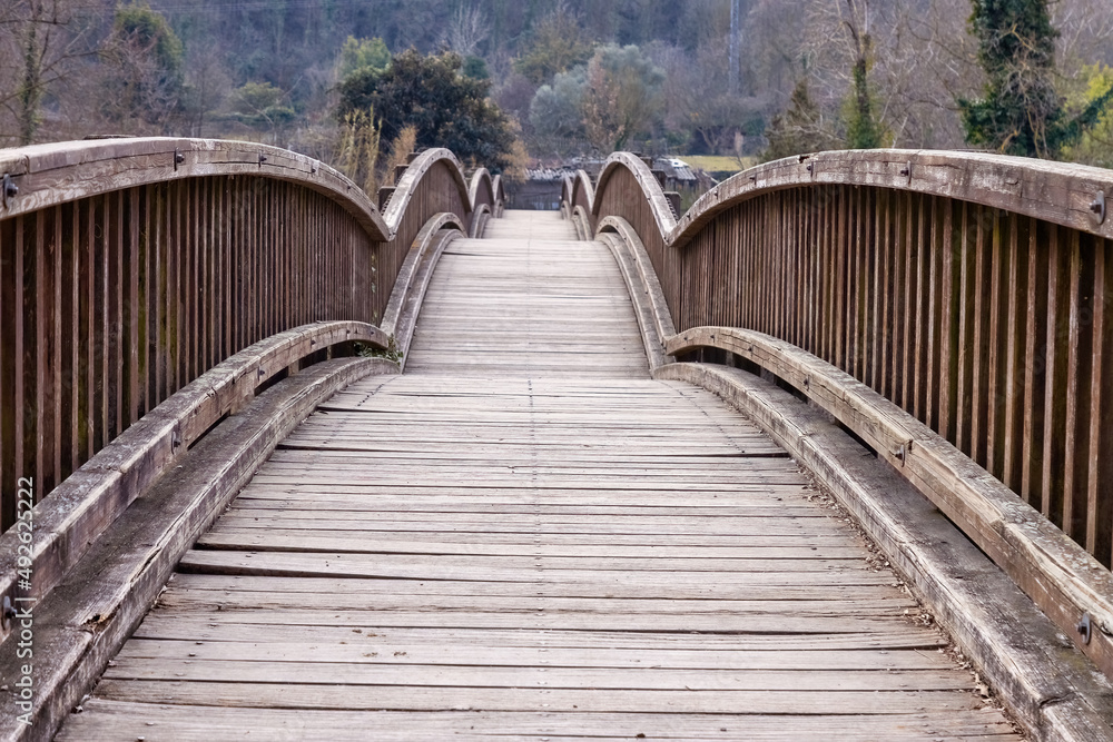 Nice wooden bridge with arcs Nice wooden bridge with arcs