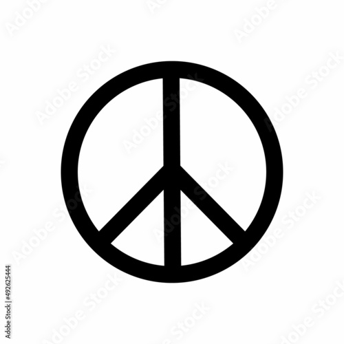 Peace black sign design. Peaceful. Vector illustration.