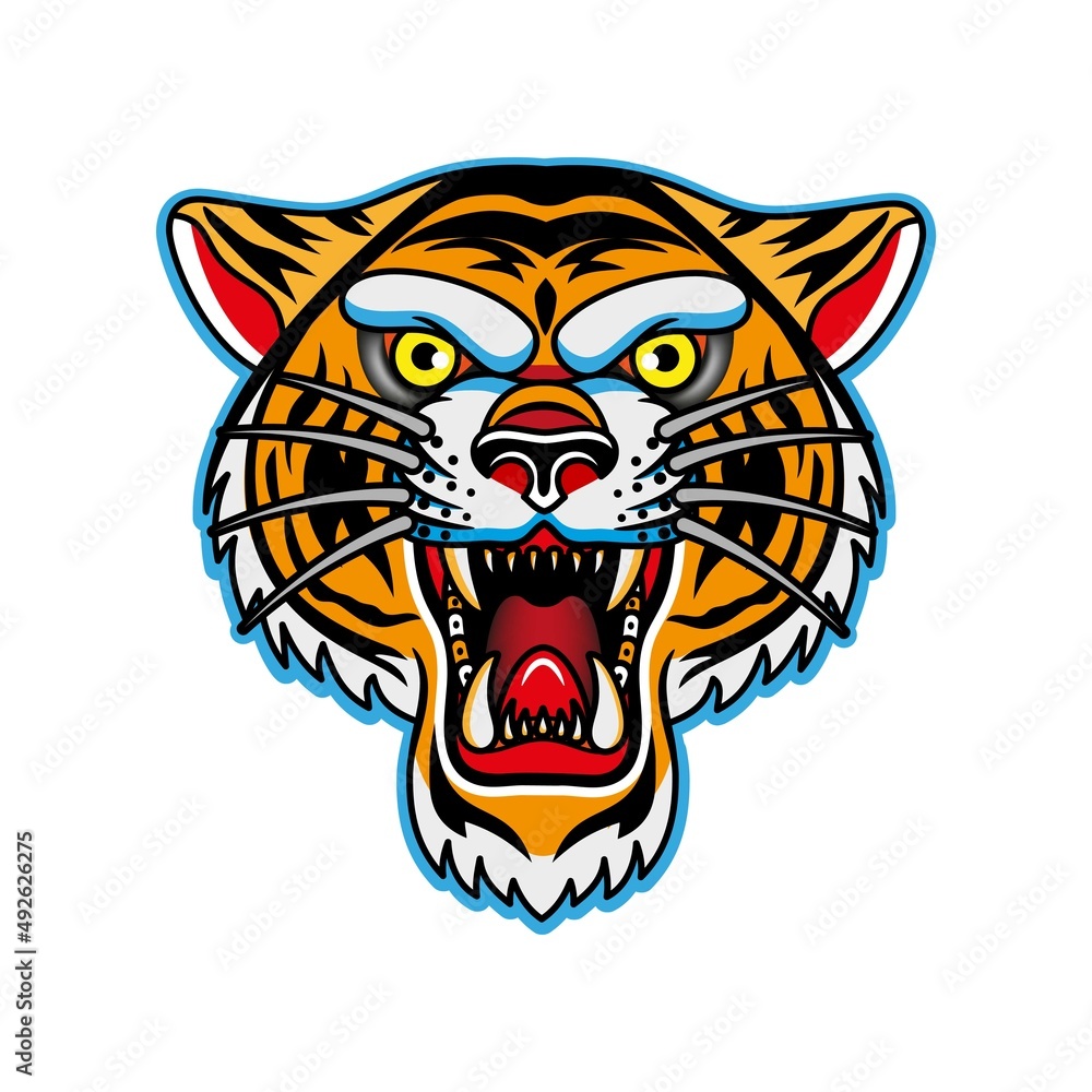 Tiger Face.Leopard Head Mascot. Vector Illustration. Tiger Face.Leopard Head Mascot. Vector Illustration.