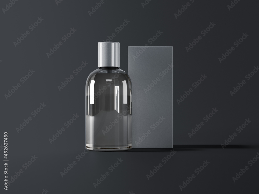 Embalagem de perfume frasco tranparente mockup 3d Embalagem de perfume frasco tranparente mockup 3d