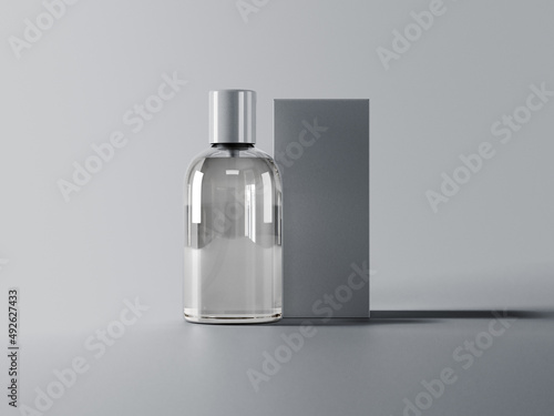 Embalagem de perfume frasco tranparente mockup 3d photo