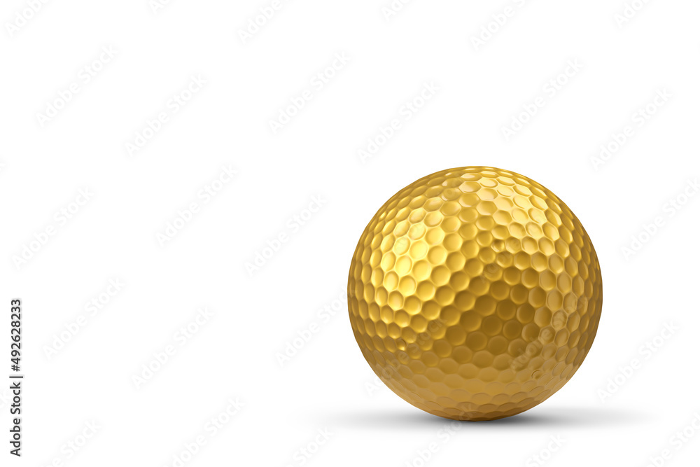 Gold golf ball isolated on white background Stock Illustration | Adobe ...
