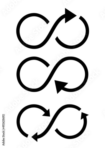 イラスト素材：シンプルな無限ループの矢印セット