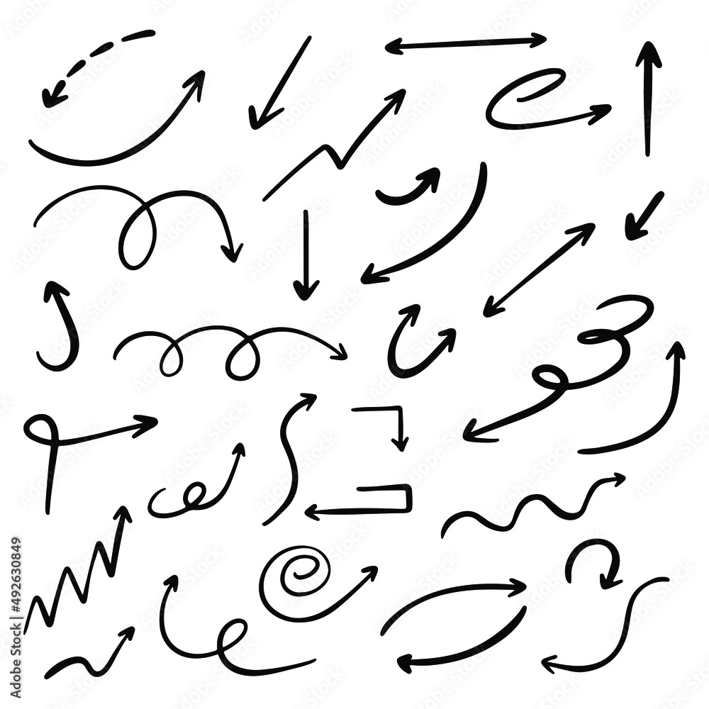 Hand drawn arrows illustration collection. Hand drawn arrows illustration collection.
