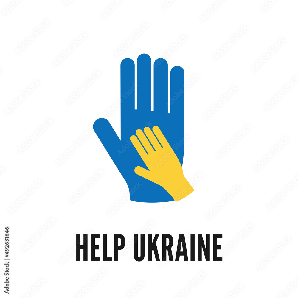 Fototapeta premium Support of Ukrainian people concept flat vector illustration