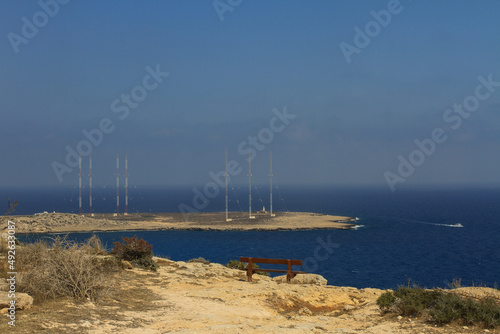 view from the mountain in cyprus in the mediterranean sea © Антонина Лунева