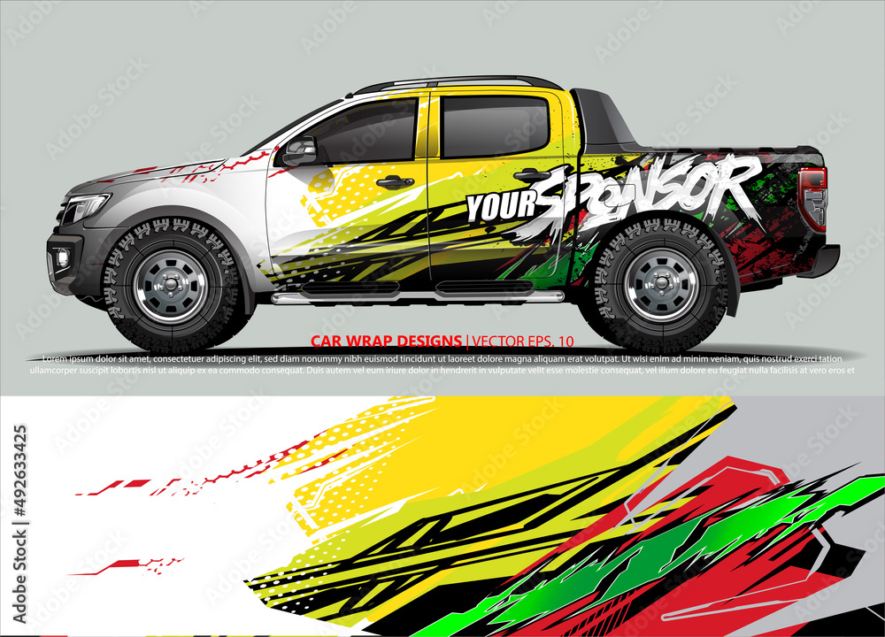 race car Livery for vehicle wrap design vector 
