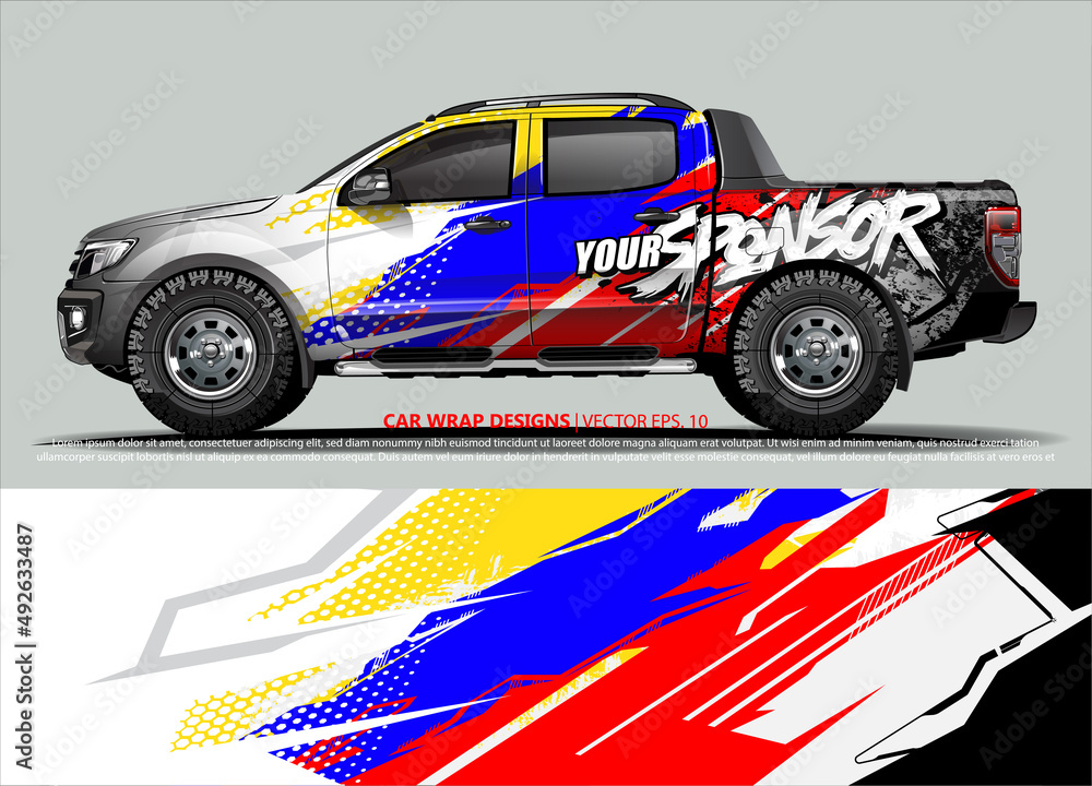 race car Livery for vehicle wrap design vector 
