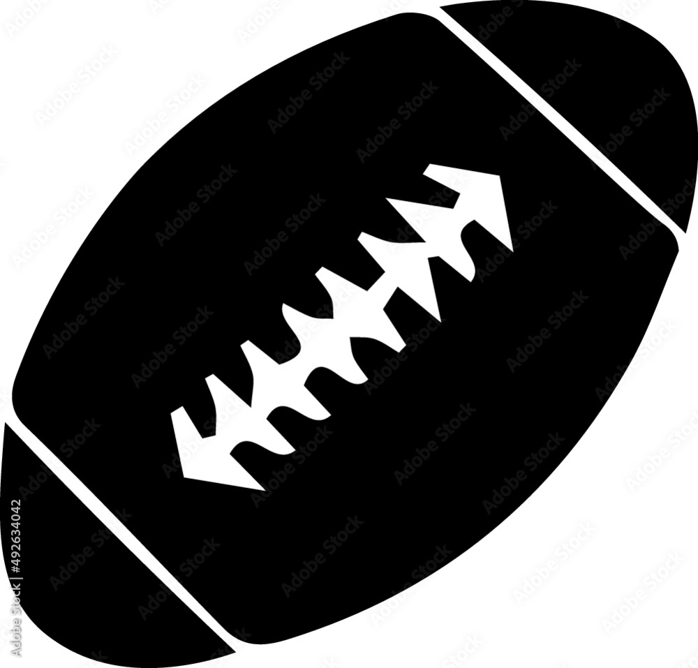 Rugby ball vector icon on white background Rugby ball vector icon on white background
