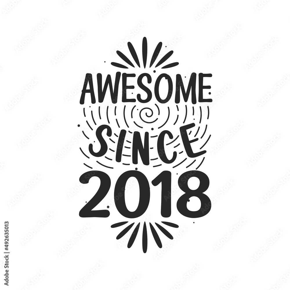 Obraz premium Born in 2018 Vintage Retro Birthday, Awesome since 2018