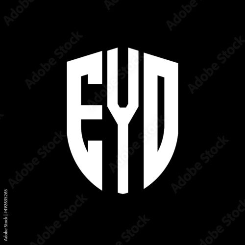 EYO letter logo design. EYO modern letter logo with black background. EYO creative  letter logo. simple and modern letter logo. vector logo modern alphabet font overlap style. Initial letters EYO  photo