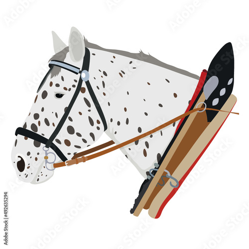 Pferd Kaltblut, Kutschpferd mit Kummet