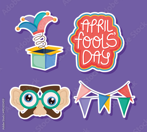 april fools day icon set