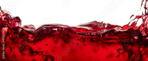 Red wine isolated on a white background.