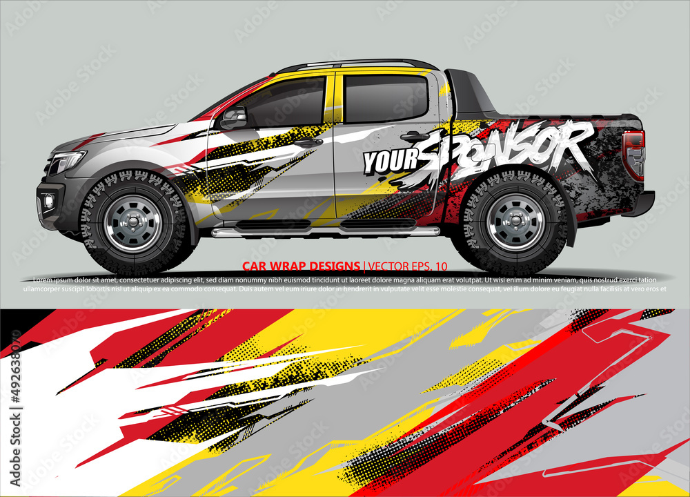 Fototapeta premium race car Livery for vehicle wrap design vector 