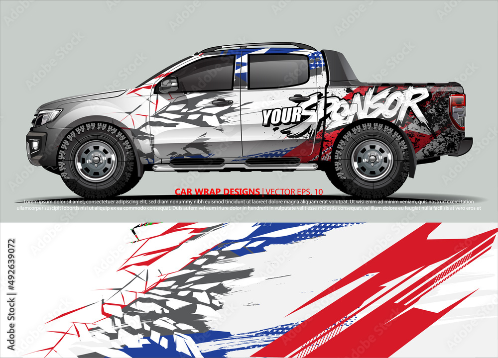 race car Livery for vehicle wrap design vector 
