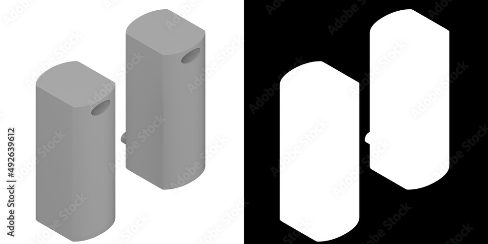 3D rendering illustration of a couple of classic PC speakers 3D rendering illustration of a couple of classic PC speakers