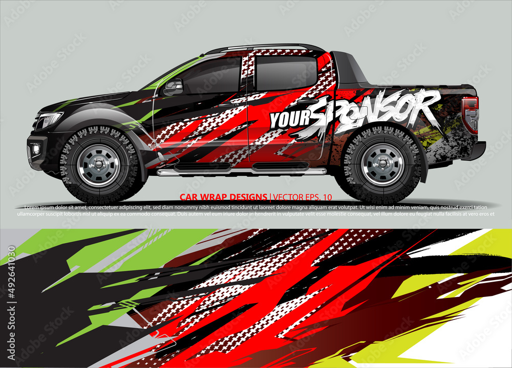 Fototapeta premium race car Livery for vehicle wrap design vector 