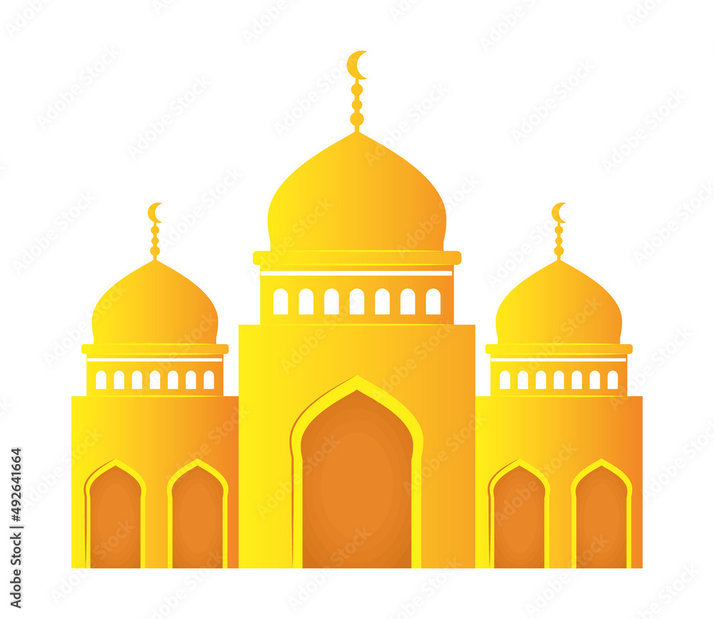golden Islamic mosque