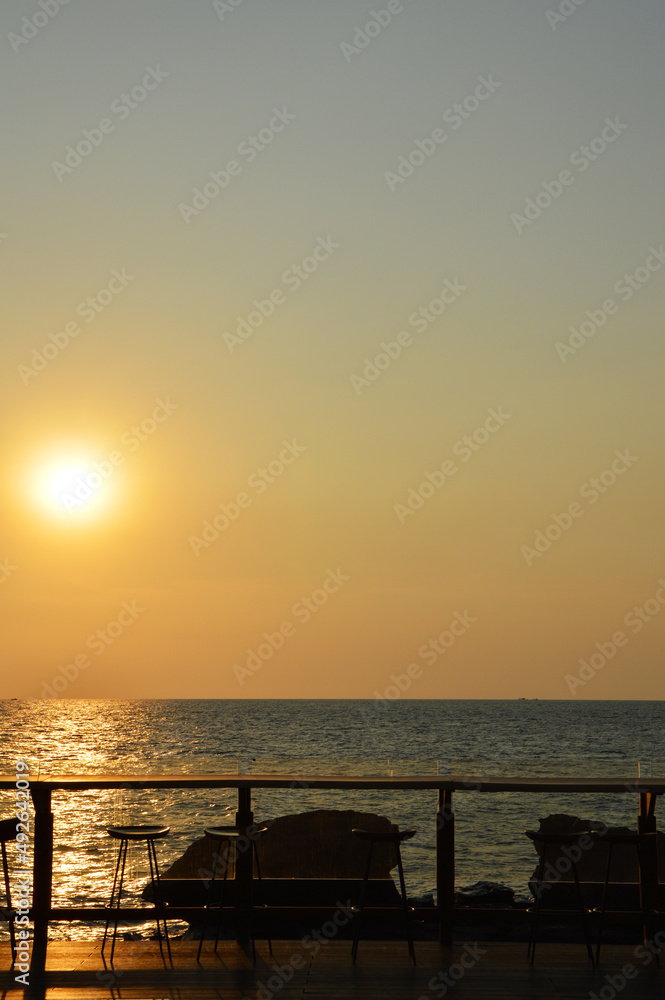 Beautiful sunset view from the Rock Bar Island in Phu Quoc, Vietnam Beautiful sunset view from the Rock Bar Island in Phu Quoc, Vietnam