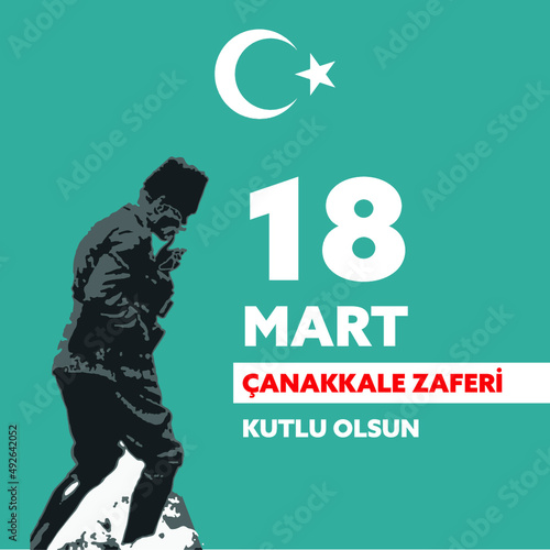 18 mart çanakkale zaferi means March 18 Canakkale victory, Turkish national day.