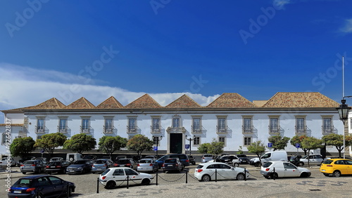 Bishop's Palace-Largo da Se Square-pyramid shaped 'scissors' roofs-whitewashed facade. Faro-Portugal-141