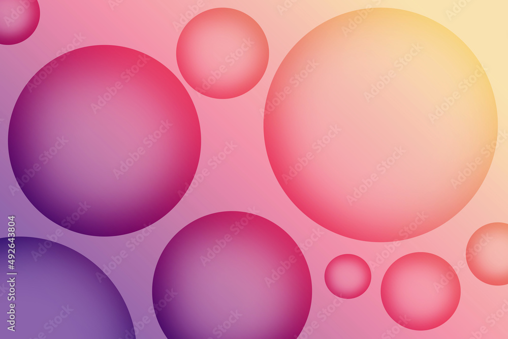 Illustration of Gradient Purple Pink 3D Various Sized Spheres for Abstract Background Illustration of Gradient Purple Pink 3D Various Sized Spheres for Abstract Background