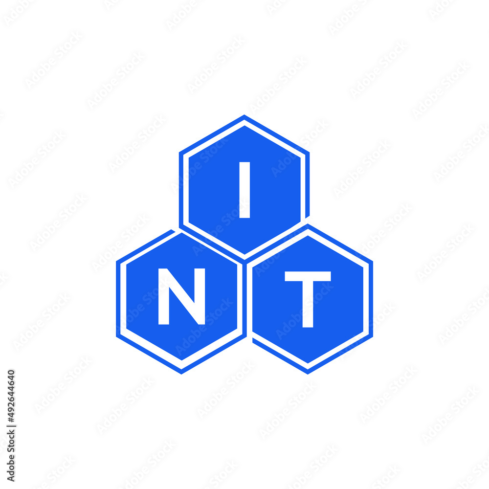 INT letter logo design on White background. INT creative initials letter logo concept. INT letter design. 
