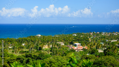 Photo from the mountain to the tropical city of the Dominican Republic,