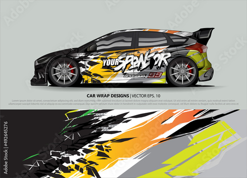 race car Livery for vehicle wrap design vector  