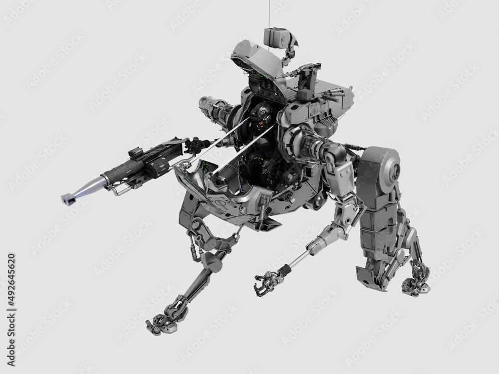 3d computer rendered illustration of a robotic war machine 3d computer rendered illustration of a robotic war machine