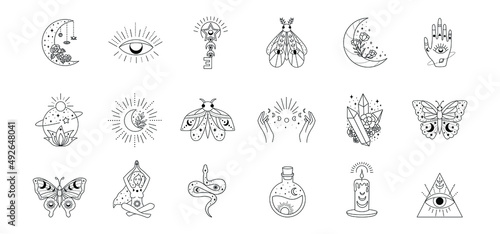 Esoteric vector set. Magic icons