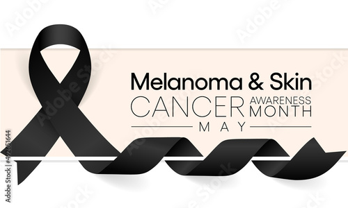 Melanoma and skin cancer awareness month observed every year in May, Exposure to ultraviolet (UV) rays causes most cases of melanoma, the deadliest kind of skin cancer. Vector illustration.