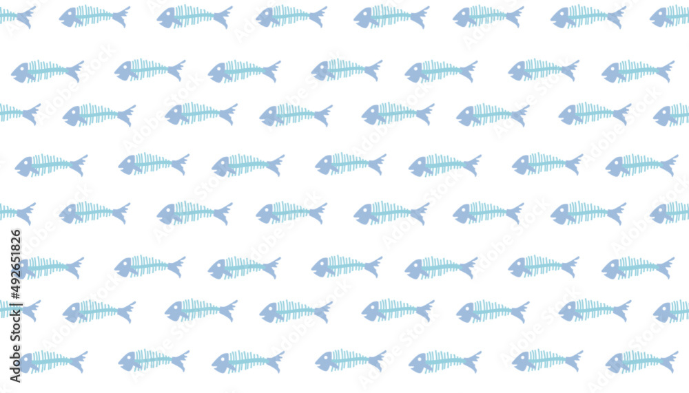 Vector illustration pattern with fish bones on a white background Vector illustration pattern with fish bones on a white background
