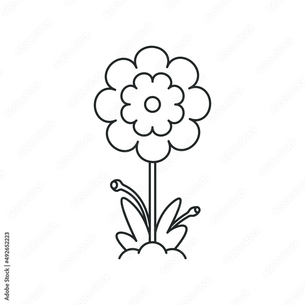 Flower line icon isolated on white background. Vector illustration Flower line icon isolated on white background. Vector illustration
