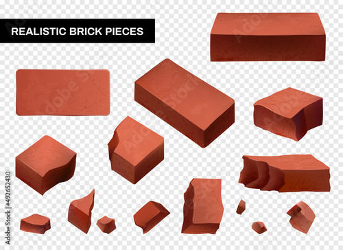 Whole And Broken Bricks Transparent Set
