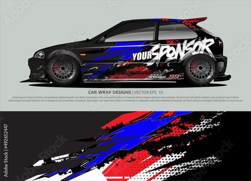 race car Livery for vehicle wrap design vector 