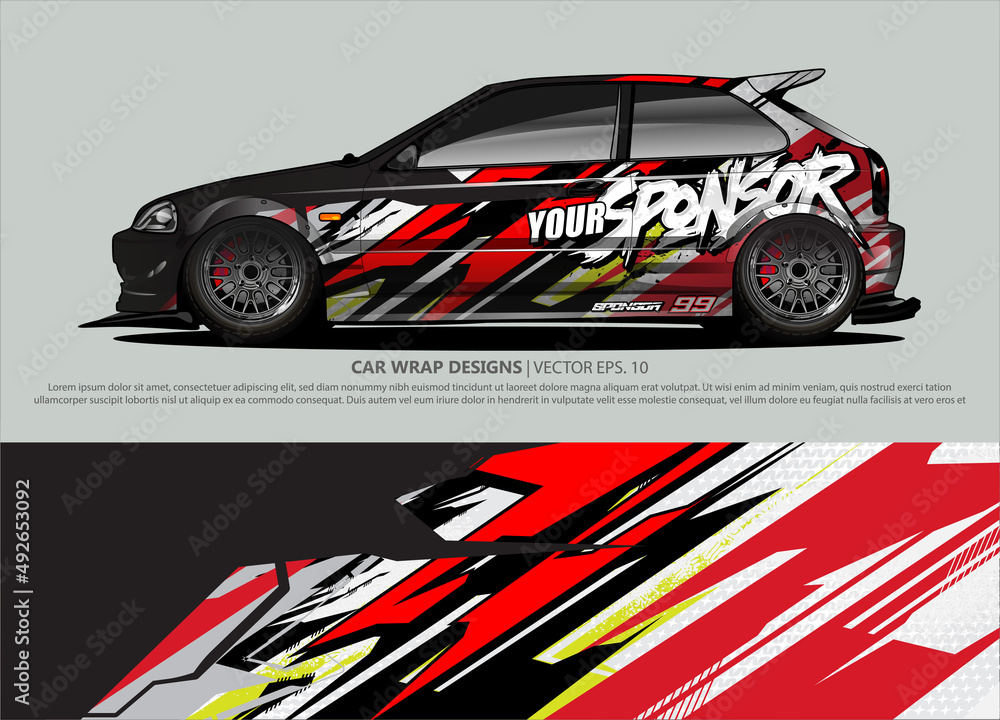 race car Livery for vehicle wrap design vector race car Livery for vehicle wrap design vector