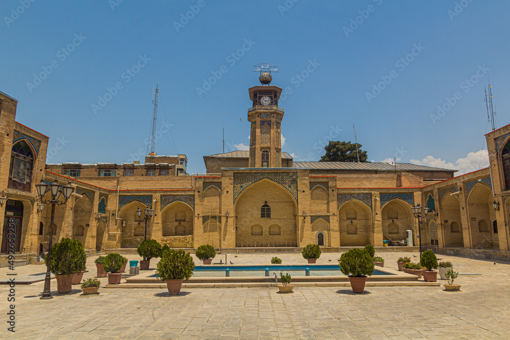 Courtyard of Emad-Ol-Dowleh (Emad o dolah) mosque in Kermanshah, Iran