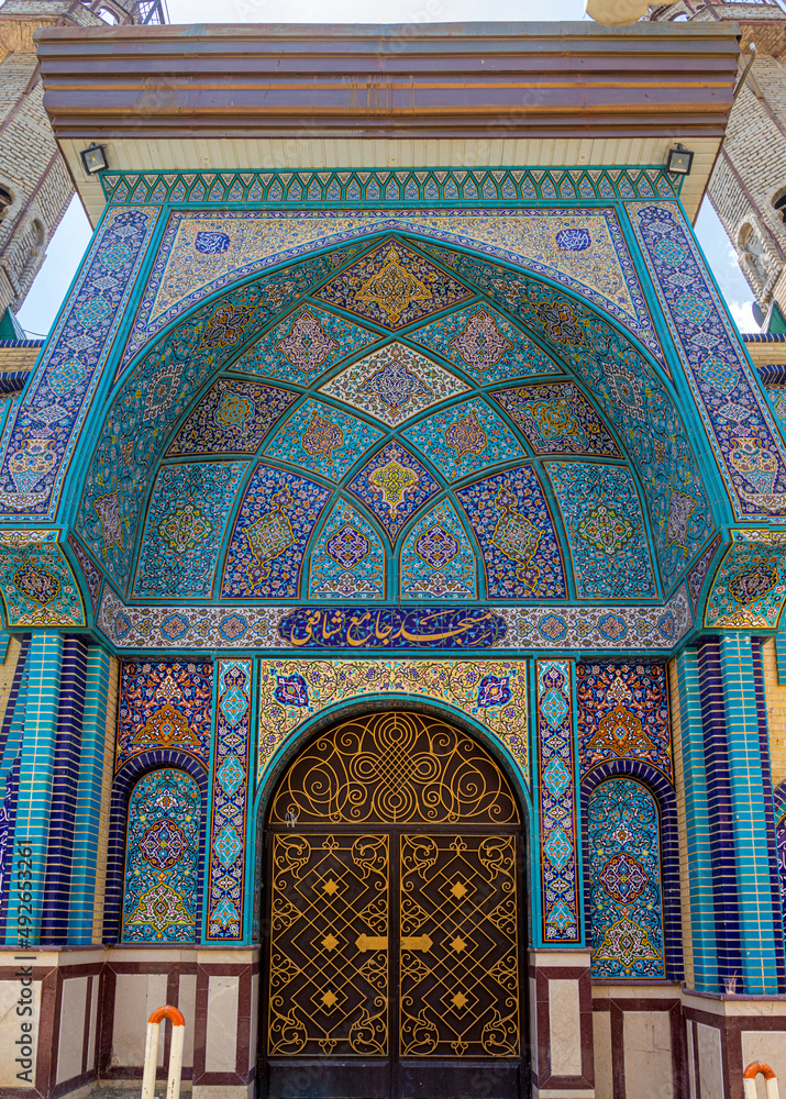 Detail of a mosque in Kermanshah, Iran