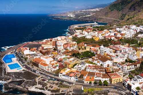 Beach in Tenerife, Canary Islands, Spain.Aerial view of Garachiko in the Canary Islands photo