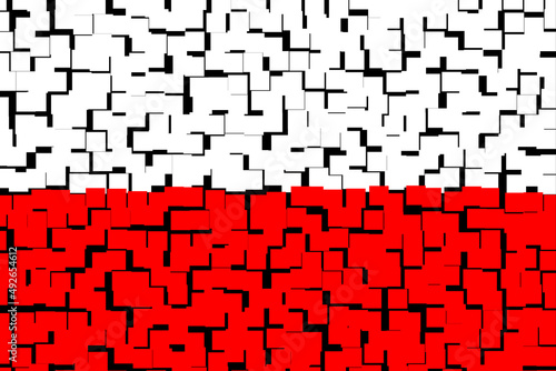 Poland. Flag of Poland. Horizontal design. llustration of the flag of Poland. Horizontal design. Abstract design. Illustration. Map.