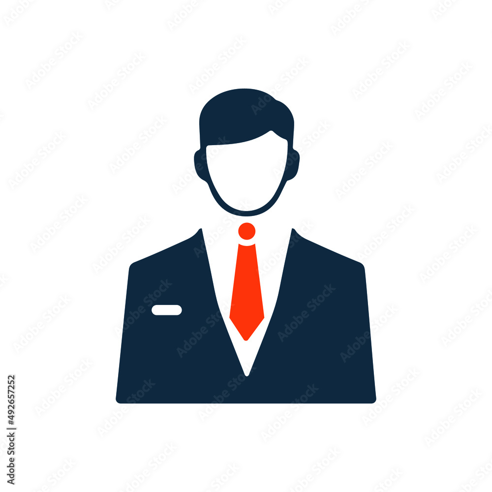 Business, man, person icon. Simple flat design concept.