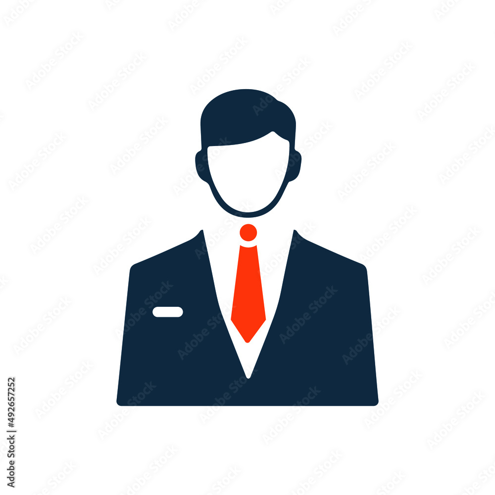 Business, man, person icon. Simple flat design concept. Business, man, person icon. Simple flat design concept.