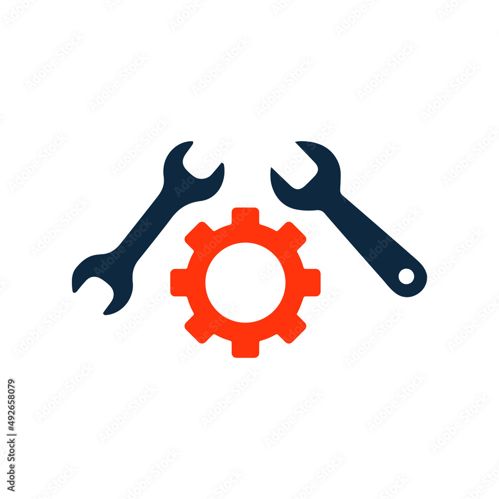Gear, options, settings icon. Simple flat design concept. Gear, options, settings icon. Simple flat design concept.