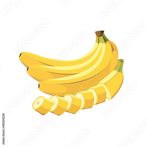 fresh bananas fruits healthy icons