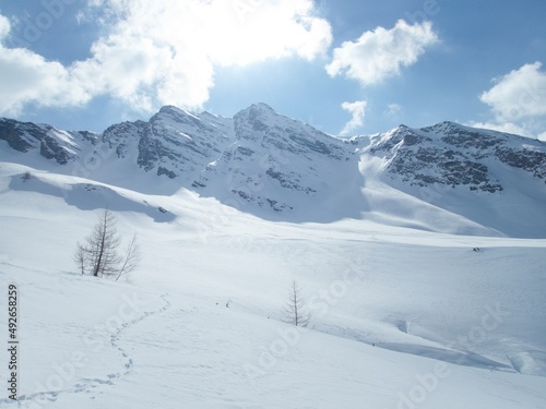 winter landscape in raurisertal in austrian alps © luciezr