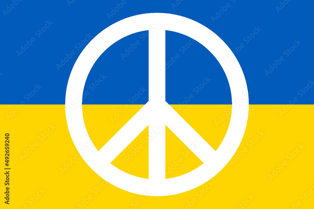 Ukraine flag with peace symbol Ukraine flag with peace symbol