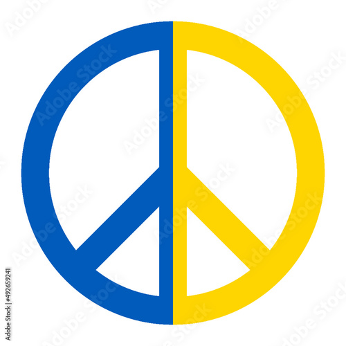 Ukraine flag with peace symbol
