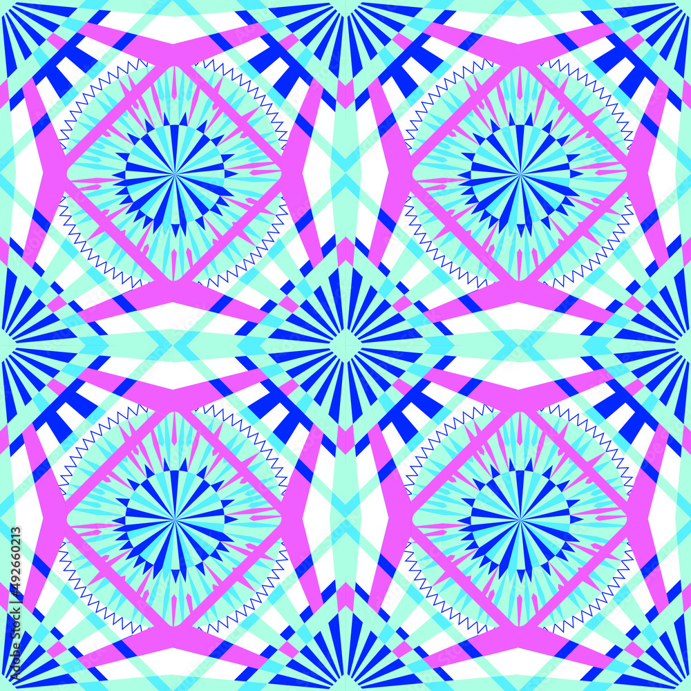 colored geometric seamless pattern